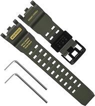 Replacement Natural Resin Watch Strap for Casio G-Shock Master of G Mudmaster Twin Sensor GWG-1000GB GWG-1000 Men's Black Watch Band