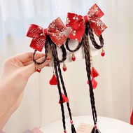2Pcs Jepit Jepitan Rambut Anak China Hanfu Model Lucu Rumbai Imlek China Style Fashion Hair Clip Aks