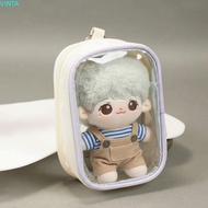 VINTA 10cm Transparent Doll Bag, Portable Display Doll Storage Bag, Mini Clear PVC Zipper Outdoor Do