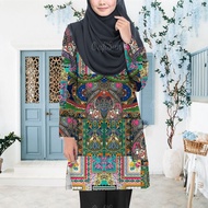 Baju Muslimah Jersey Women Muslimah Malaysia Baju Raya 2024 Baju Muslim Pesta Ramadhan Baju Muslim Gaya Etnik Atasan Muslim Lengan Panjang Wanita Malaysia Jubah Muslimah Bercetak