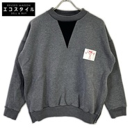 Plan C Gray FLCJB51S69TF002 Bianca Patch Side Zip Sweatshirt S [Used]