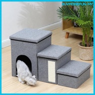 [BuymorefunMY] Foldable Pet Stairs Pet Stairs 3 Steps Comfortable Pet House Older Cat Ladder Pets Dog Step Cat Dog Steps Pet Storage Stepper