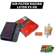 YAMAHA LC135 V1-V8 RACING OIL FILTER K&N FREE FUEL FILTER MAGNET