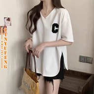 Split Blouse Women Korean Style Short Sleeve Casual Fashion Ladies Shirt Top Baju ootd Kemeja Peremp