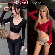 Long-sleeved turtleneck crop top - Eleven11store