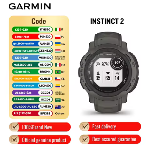 Garmin Instinct2 powered sports watch, heart rate, blood oxygen, outdoor running smartwatch