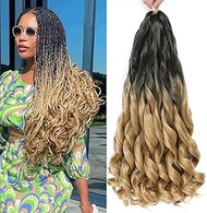 French Curl Braiding Hair 24 Inch 8 Packs Pre Stretched Loose Wave Bouncy Braiding Hair French Curls