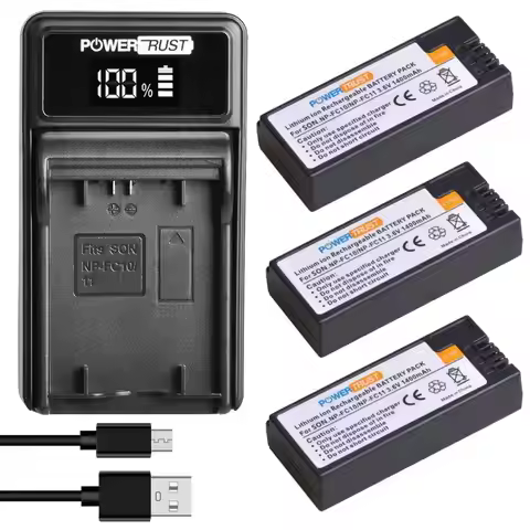 PowerTrust NP-FC11 NP-FC10 Battery+LED Charger for Sony Cyber-shot DSC-P10 DSC-P8L DSC-P9 DSC-P7 DSC