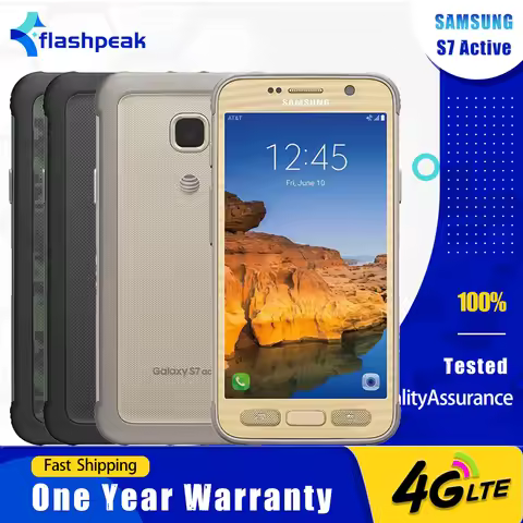 Original Samsung Galaxy S7 Active G891A 4G LTE Mobile Phone 5.1" 4GB+32GB 12MP+5MP Snapdragon 820 Oc
