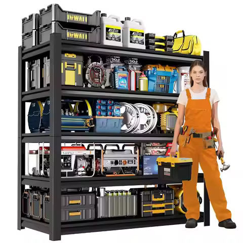 59" W Garage Shelving,5-Tier Heavy Duty Shelving Unit,3000LBS Adjustable Metal Storage Shelves,Stora