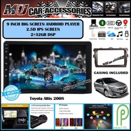 (2RAM 32GB DSP IPS SCREEN)Toyota Altis 2008 9" Inch Android 9 GPS OEM Plug & Play 2 DIN/Double Din P