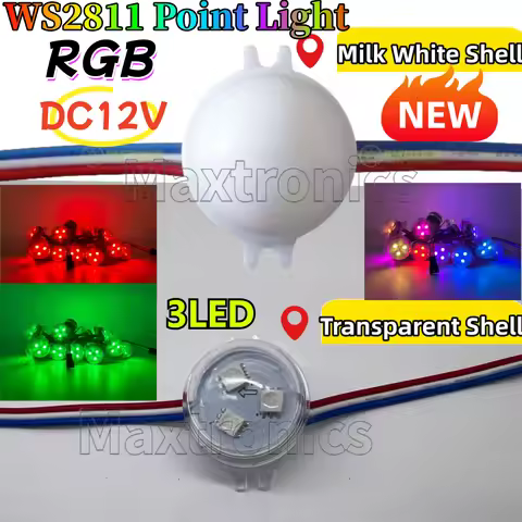 200pcs D30mm Point Light Milk White/Transparent Shell DC12V 3LEDs WS2811 LED Modules 0.72W/PCS Full 