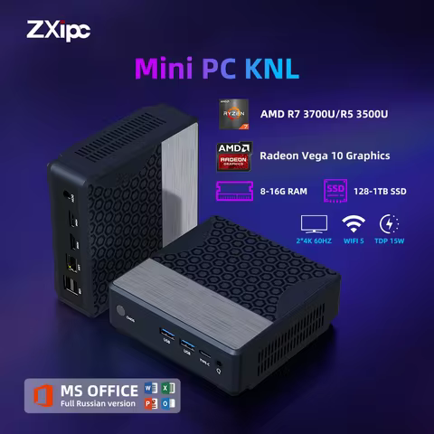 ZXIPC Zen+ Pocket Mini PC AMD Ryzen7 3700U Ryzen 5 3500U Dual Display Radeon Vega 10 1G LAN WIFI5 BT