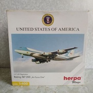 1:400 United States Air Force One Boeing 747-200 飛機模型