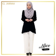 EL JANNAH BLOUSE ALICE BLACK TOP WANITA
