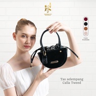 Calla Bag Glossy Women's Tote Bag, Smooth Leather Sling Bag, Drawstring Casual Bag