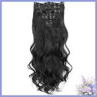 {new}24 Inch 60CM Long Clip In Hair Extensions 16 Clips 7 Pcs Set Wavy Curly Human