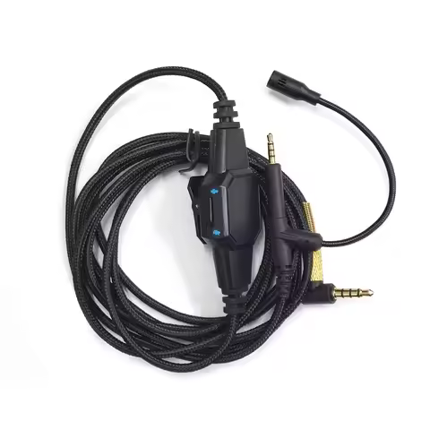 High quality 3.5MM to 2.5MM HiFi Headphone Audio Cable PC Gaming Headset Microphone Line with Mic fo