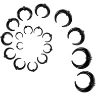 cobee 18 Pcs Cincin Septum Akrilik, Kit Tindik Peregangan Septum Bentuk C, Tindik Rawan Hitam, Cinci