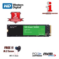 Western Digital WD Green SN350 500GB M.2 2280 SSD PCIe3.0x4 NVMe (Read:2400MB/s, Write:1500MB/s) + FREE M.2 Screw