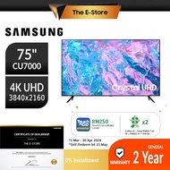 (Delivery for Penang ONLY) Samsung 75" CU7000 4K UHD Smart TV (2023) | UA75CU7000KXXM UA75AU7000KXXM (75CU7000 75 Inch TV Television 电视机)