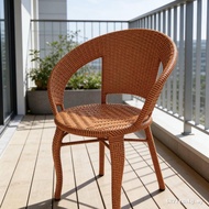 Full Woven Heightened Leisure Rattan Woven Balcony Chair Outdoor Back Chair Household Armchair Court