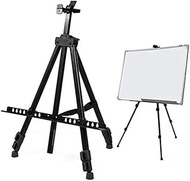 YWAWJ Easel Stand, Extra Thick Aluminum Metal Tripod Display Easel Adjustable Height with Portable Bag for Floor/Table-Top Drawing and Displaying