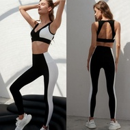 Contrast Color Pilates Yoga Clothes Pilates Fitness Suit Female Contrast Color Gym Yoga Clothes