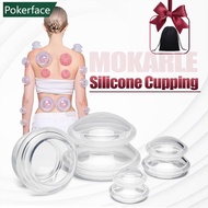POKERFACE Silicone Vacuum Cupping Set Massage Body Cups Back Gua Sha Suction Cup Health Care Physiot