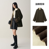 Peacebird Womens Double-Faced Wool Short Coat Stand Collar A3AAF4232 Comfortable Soft Long Sleeve Zi