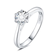 JewelryPalace Moissanite D Color 0.5ct 1ct 1.5ct 2ct Round Cut S925 Sterling Silver Solitaire Weddin