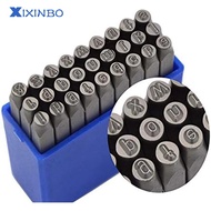 แสตมป์ตัวเลขและอักษรเหล็ก XIXINBO 27ชิ้นสำหรับงานประดิษฐ์โลหะและเครื่องหนังแบบ DIY