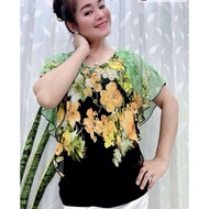 Big Size 65-85kg Middle-aged Women's Loose Formal Blouse Made of Luxurious Stone-embellished Double-