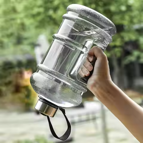 1Pcs Durable Gallon Bottle Water Bottle Portable PETG Sports Drink Bottle 2L Large Capacity With Han