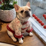 French Bulldog New Year Clothes New Year Clothes Chinese Style Tang Suit Chinese Style Fat Dog Bulld