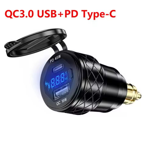 Quick Charge Charger Plug Socket Power Adapter Hella DIN QC3.0 USB+PD Type-C PD 45W QC 18W for BMW M