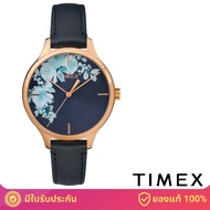 Timex TM-TW2R66700 นาฬิกาข้อมือผู้หญิง สายหนัง สีกรมท่า