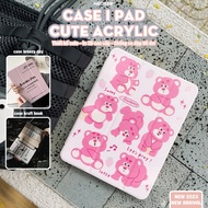 [Premium] Cute Acrylic i pad case, pastel color combination, 3D printing & anti-stain for i pad Gen 