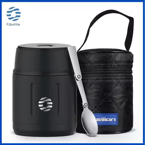 FJbottle 500ml Food Thermos Portable Vacuum Cup 316 Stainless Steel Simple Vacuum Insulated Food Jar