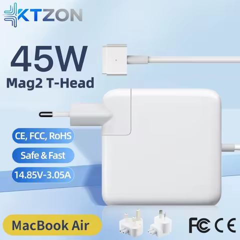 Upgraded 45W Magsafe 2 Charger for MacBook Air Pro, High-Speed Safe Charging, CE/FCC Certified (Comp