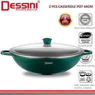 DESSINI ITALY GLW-44 Casserole Induction Die Cast Aluminium Non Stick Stock Pot Bowl Wok Fry Pan Coo