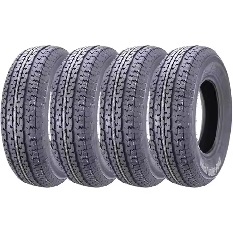 4 New Premium Trailer Tires ST 205 75R15 205 75 15 8-Ply Load Range D Steel Belted Radial w/Scuff Gu