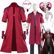 DMC 5 Dante Wig Uniform - Roleplay Outfit & Halloween Costume with Long Windbreaker