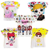 <Size 4-14 900 FW Coco Ice 3D Imported Children's Clothing Thailand Pattern Blackpink LOL Among Us A
