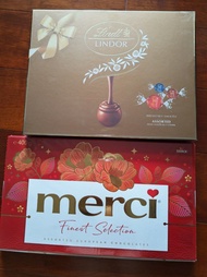 (不散賣，包易寄取取件) 瑞士蓮 Lindt Lindor 軟心朱古力 225G & 蜜思 Merci 雜錦朱古力 400G