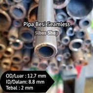 Pipa Besi Seamless OD 12.7mm ID 8.8mm Tebal 2mm Panjang 20cm sampai 100cm