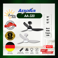 (SG CHEAPEST INSTALLATION) AEROAIR Ceiling Fan AA320 / ABS Blade / DC motor / 6 speeds / Reversible / 24W Tri-tone