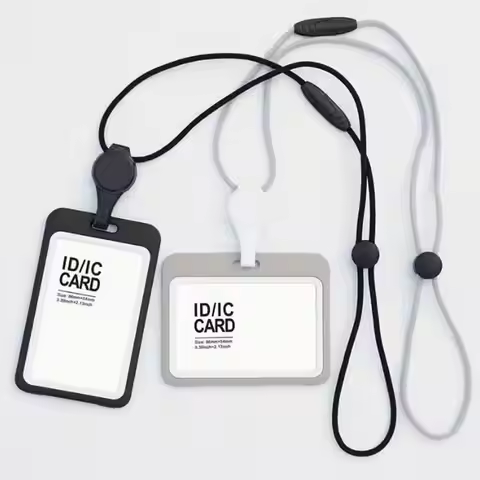 Transparent ID Credential Holder Retractable Badge Reel with Lanyard Nurse Work Card ID Holder Badge