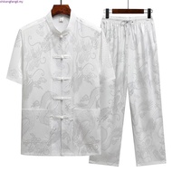 [READY STOCK] samfu man Chinese Traditional Men Short Sleeve Cheongsam Dragon CNY Men Shirt/Samfu唐装 