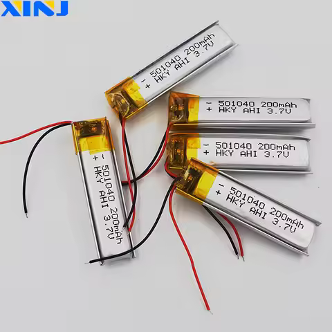 XINJ 5pcs 3.7V 200 mAh 501040 Polymer Li Lithium Battery For DIY MP3 Music Player GPS Sat Nav Car DV